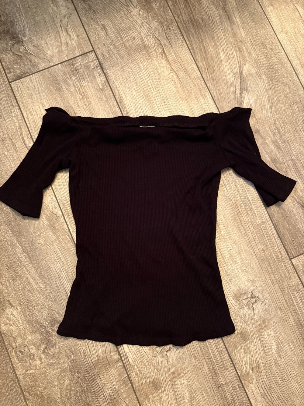 H&M Off-Shoulder Ribbed Top in Black